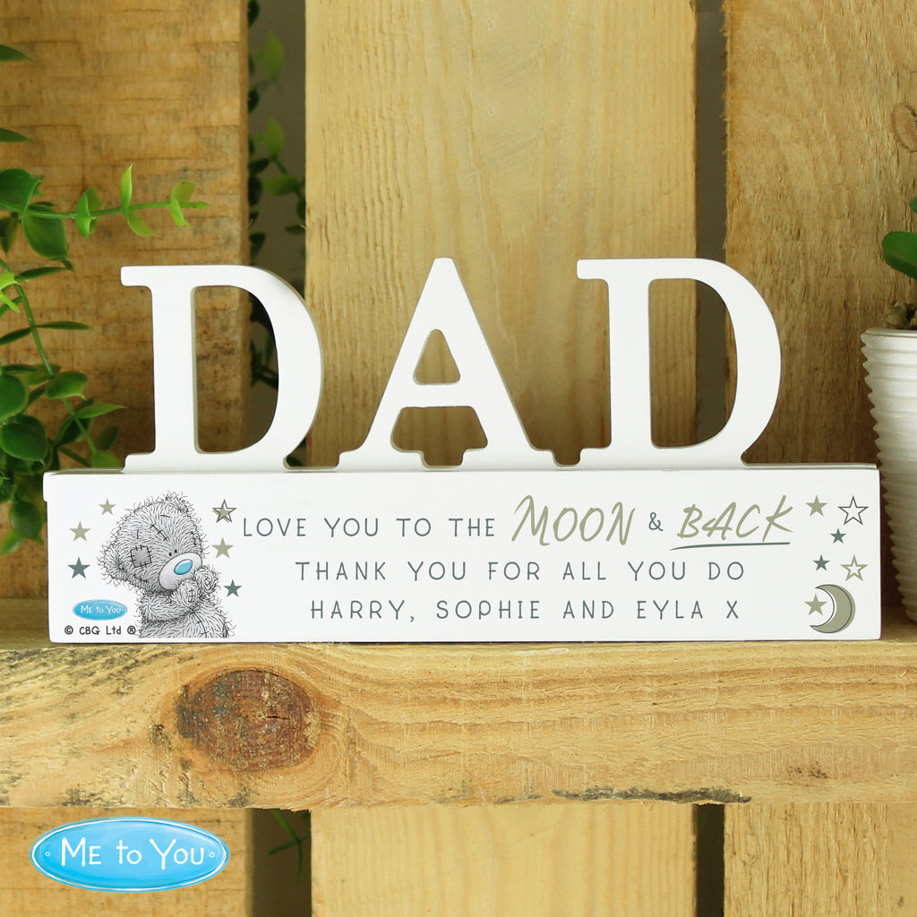 Personalised Me To You Moon and Back Wooden Dad Ornament - Buy Ornaments at GiftMasters.co.uk
