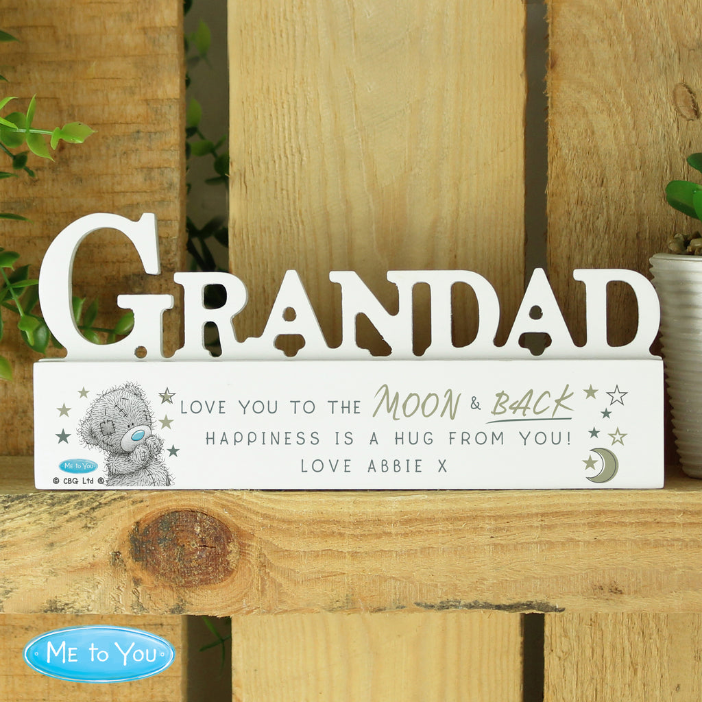 Personalised Me To You Moon and Back Wooden Grandad Ornament - Buy Ornaments at GiftMasters.co.uk