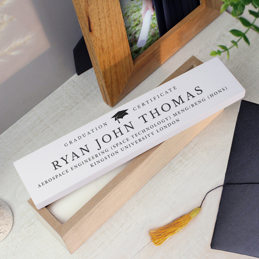Personalised Graduation Wooden Certificate Holder - Buy Keepsakes at GiftMasters.co.uk