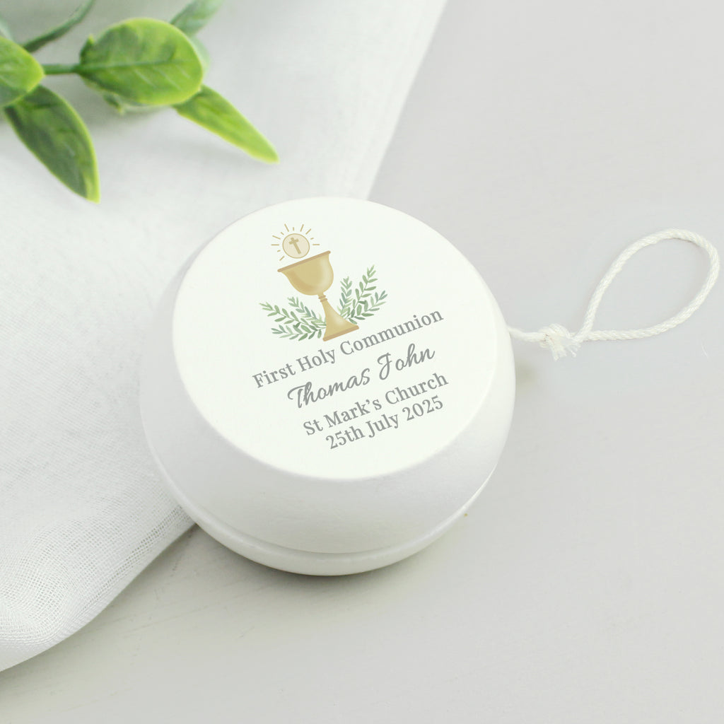 Personalised First Holy Communion Wooden Yoyo - Buy Keepsakes at GiftMasters.co.uk