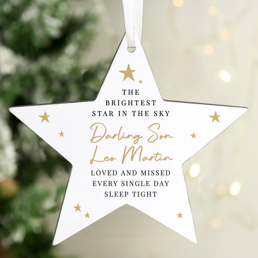 Personalised Christmas Memorial Star Ornament - Buy Hanging Decorations & Signs at GiftMasters.co.uk