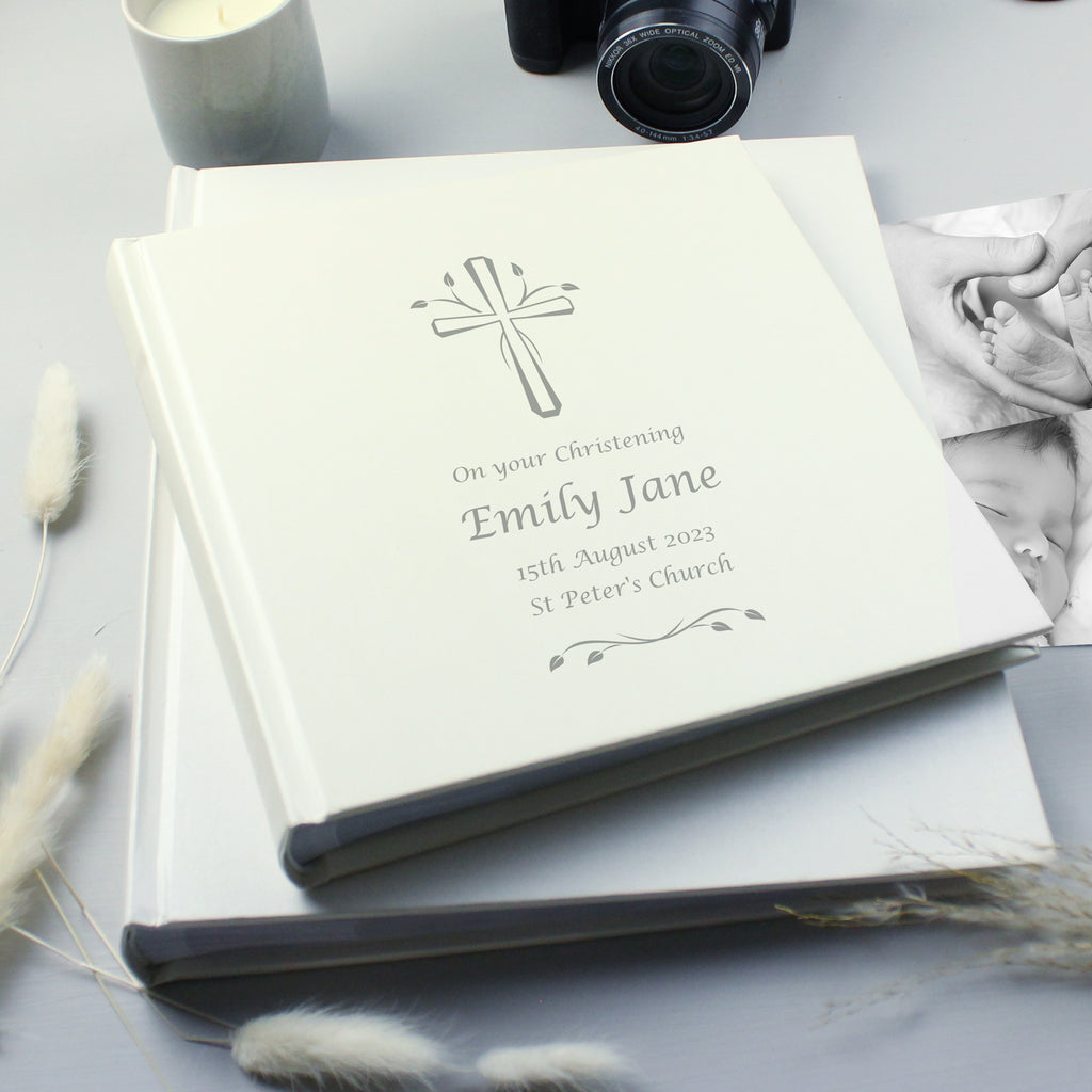 Personalised Silver Cross Square Photo Album - Buy Photo Frames, Albums and Guestbooks at GiftMasters.co.uk
