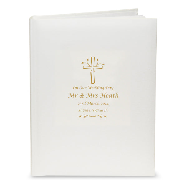Personalised Gold Cross Traditional Photo Album