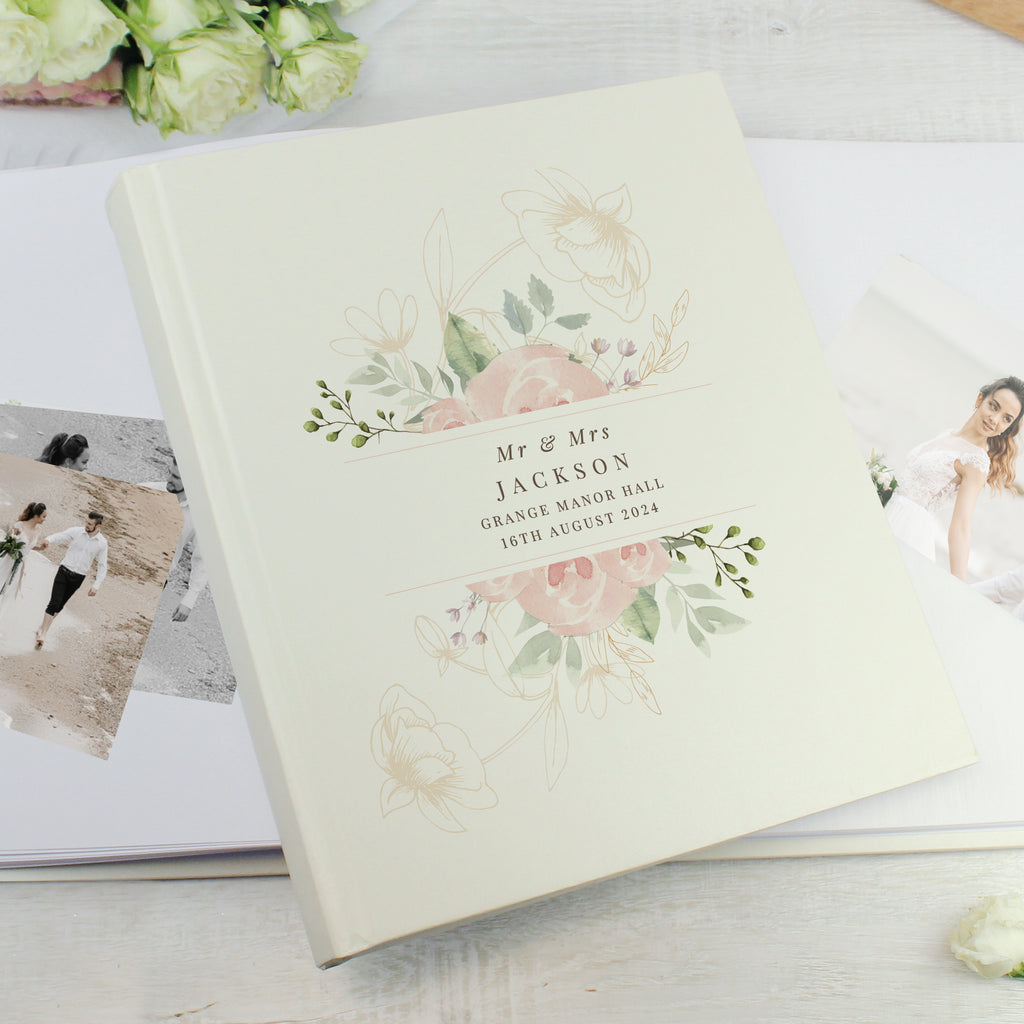 Personalised Floral Traditional Photo Album - Buy Photo Frames, Albums and Guestbooks at GiftMasters.co.uk