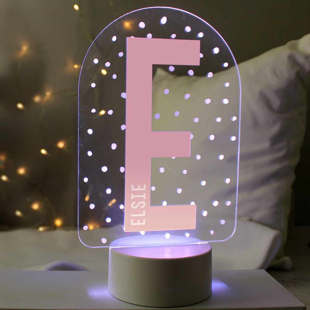 Personalised Initial LED Colour Changing Night Light - Buy LED Lights, Candles & Decorations at GiftMasters.co.uk