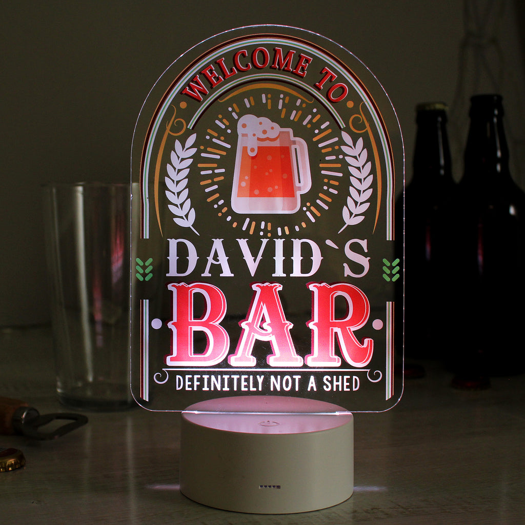 Personalised LED Colour Changing Bar Sign - Buy LED Lights, Candles & Decorations at GiftMasters.co.uk