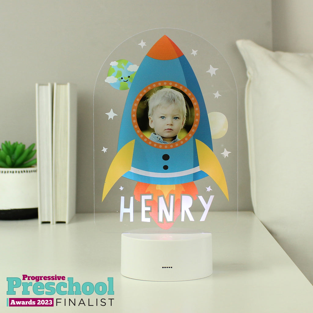 Personalised Rocket Photo Upload LED Colour Changing Night Light - Buy Photo Upload Products at GiftMasters.co.uk