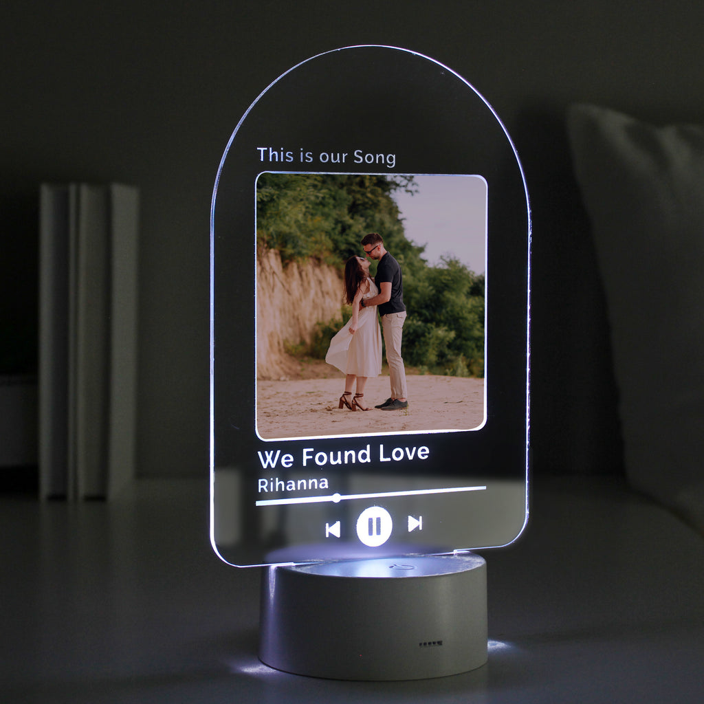 Personalised Our Song Photo Upload LED Colour Changing Light - Buy LED Lights, Candles & Decorations at GiftMasters.co.uk