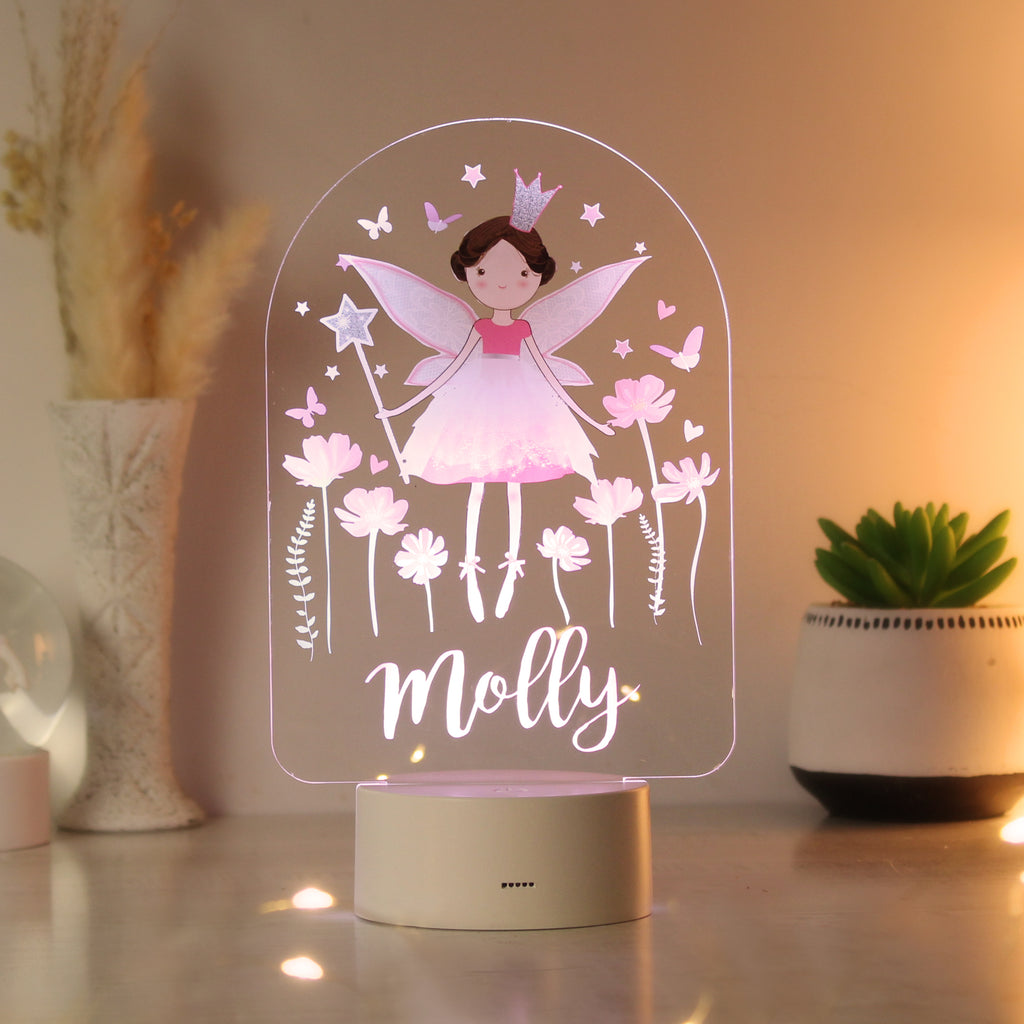 Personalised Fairy LED Colour Changing Night Light - Buy LED Lights, Candles & Decorations at GiftMasters.co.uk