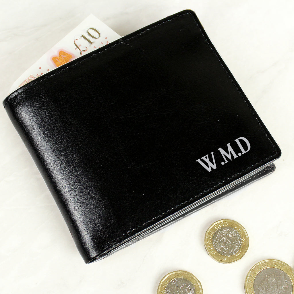 Personalised Initial Leather Wallet - Buy Leather & Leatherette at GiftMasters.co.uk