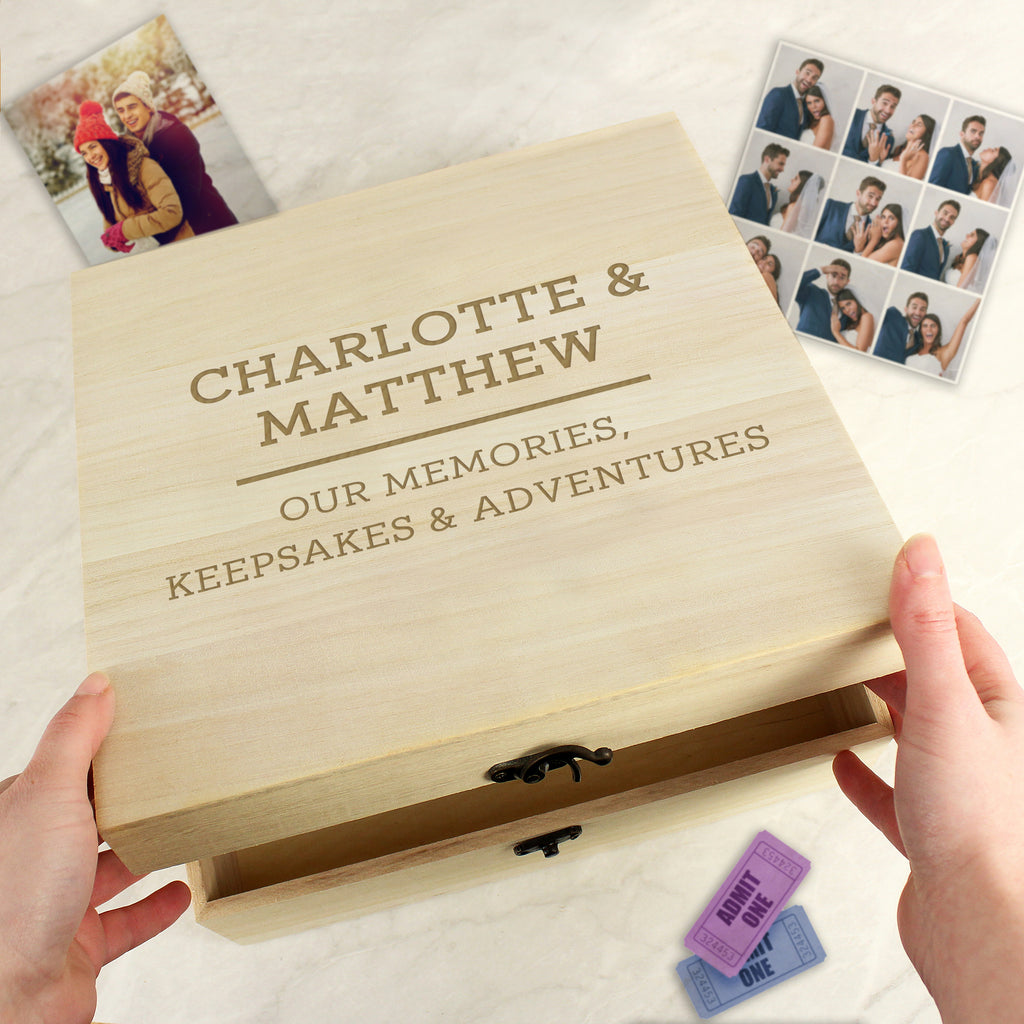 Personalised Any Message Large Wooden Keepsake Box - Buy Trinket, Jewellery & Keepsake Boxes at GiftMasters.co.uk