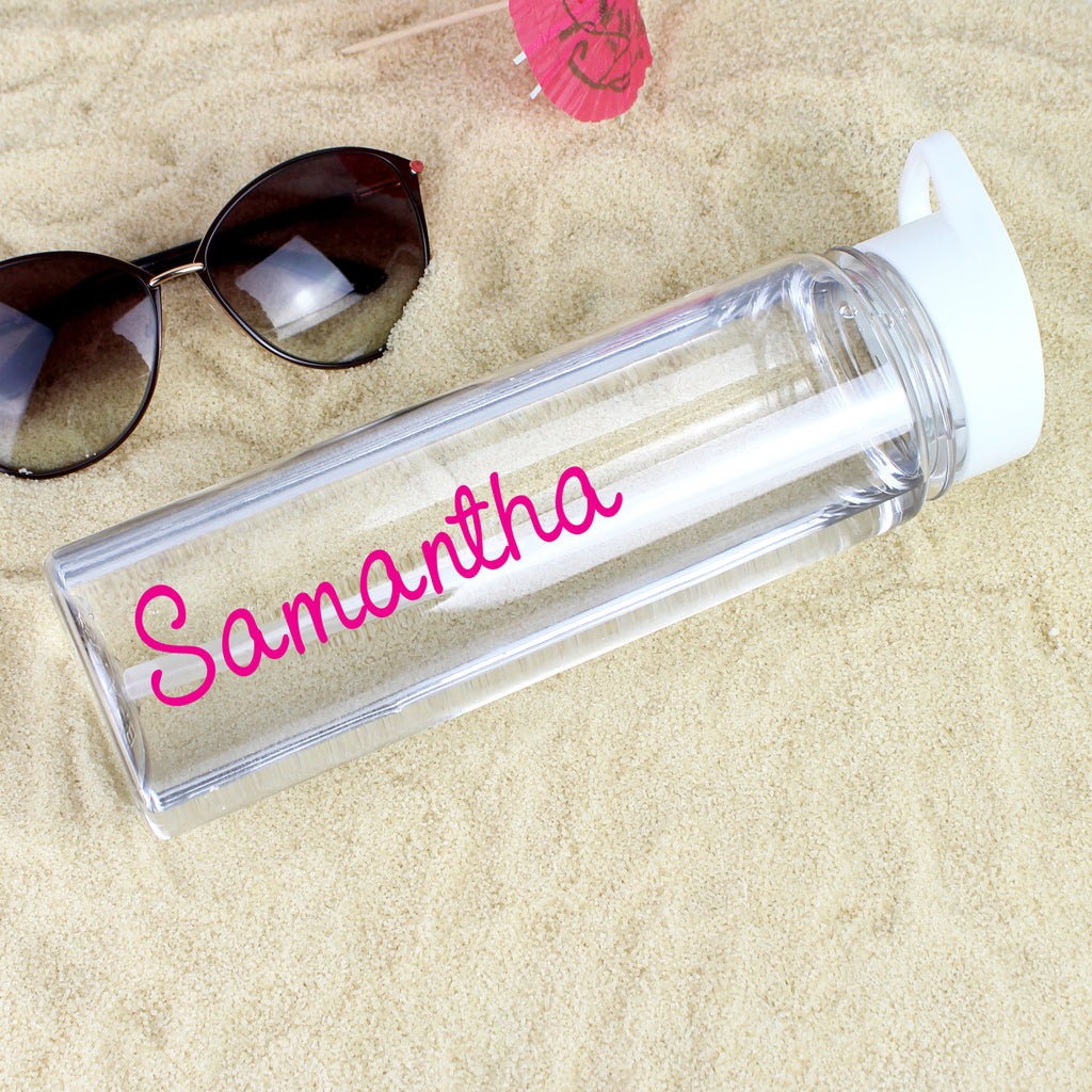 Personalised Pink Name Water Bottle - Buy Drinks Bottles at GiftMasters.co.uk