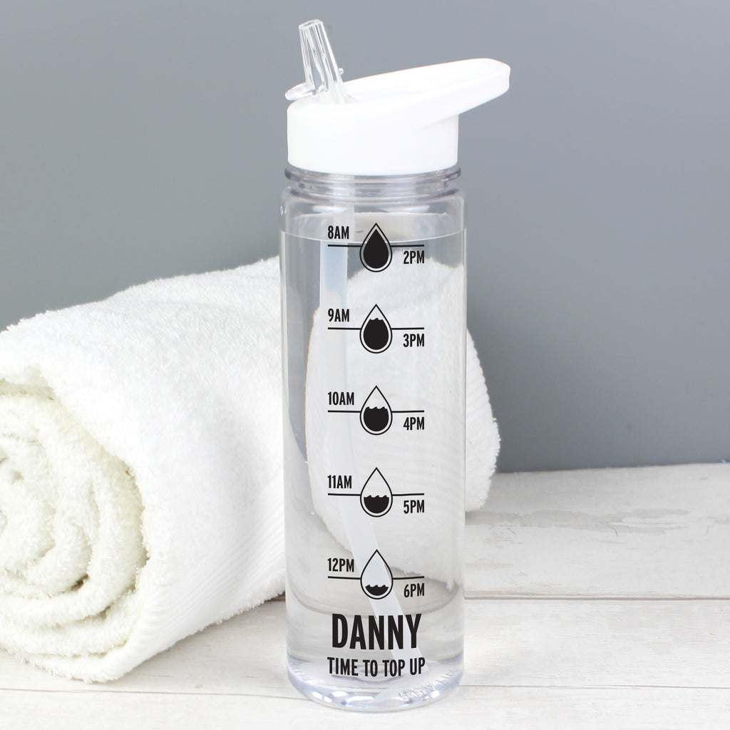 Personalised Black 'Hydration Tracker' Water Bottle - Buy Drinks Bottles at GiftMasters.co.uk