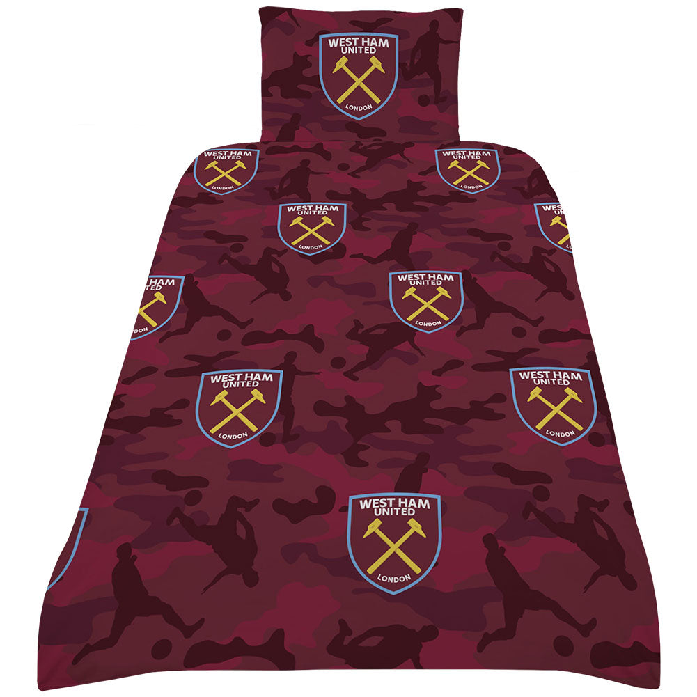 West Ham United FC Player Camo Single Duvet Set - Buy Bed Linen at GiftMasters.co.uk