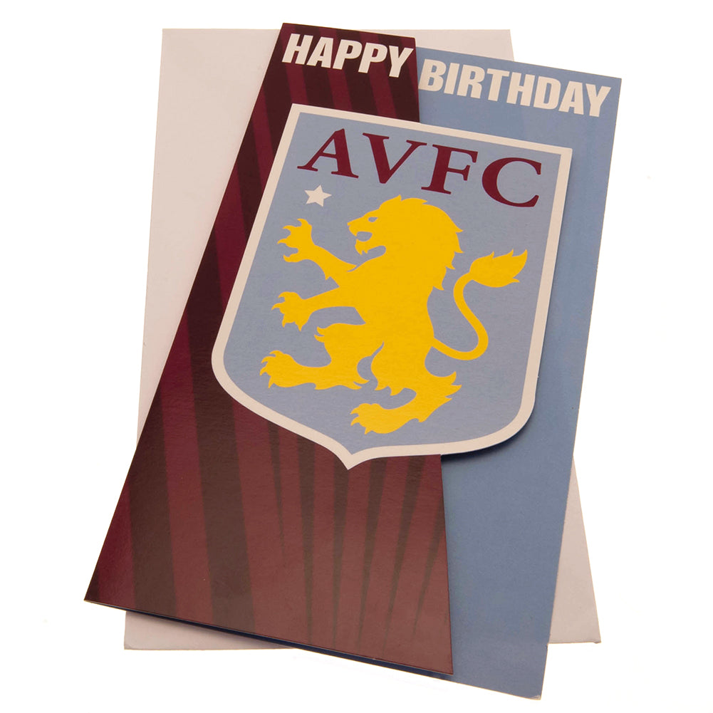Aston Villa FC Crest Birthday Card - Buy Cards & Gift Wrap at GiftMasters.co.uk