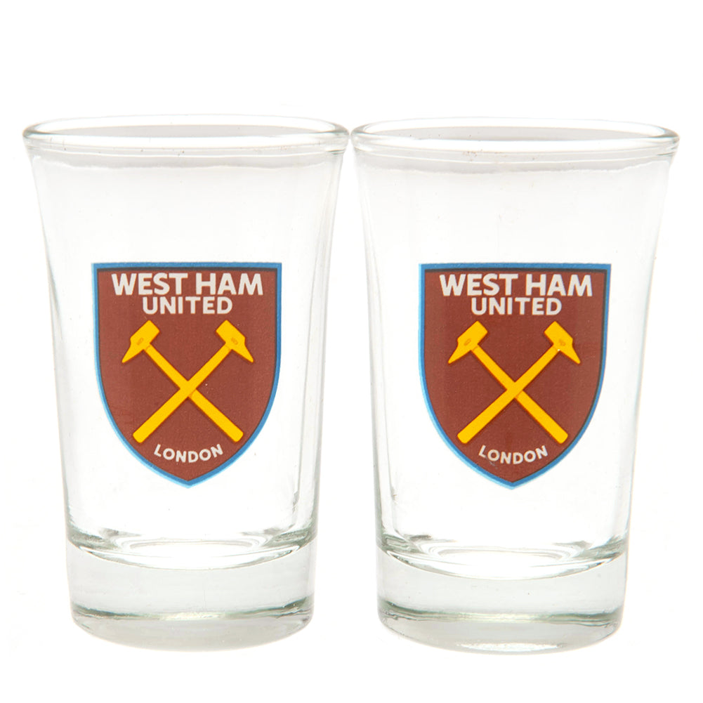 West Ham United FC 2pk Shot Glass Set - Buy Shot Glasses at GiftMasters.co.uk