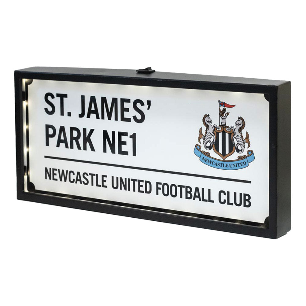 Newcastle United FC Metal LED Street Sign - Buy Metal Signs at GiftMasters.co.uk