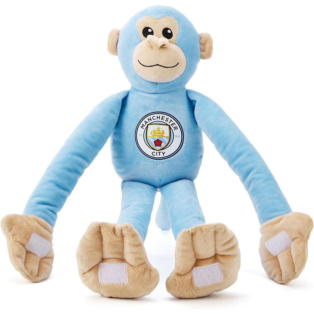 Manchester City FC Plush Hanging Monkey - Buy Teddies & Soft Toys at GiftMasters.co.uk