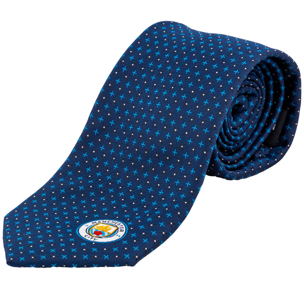 Manchester City FC Navy Blue Tie - Buy Ties & Pins at GiftMasters.co.uk