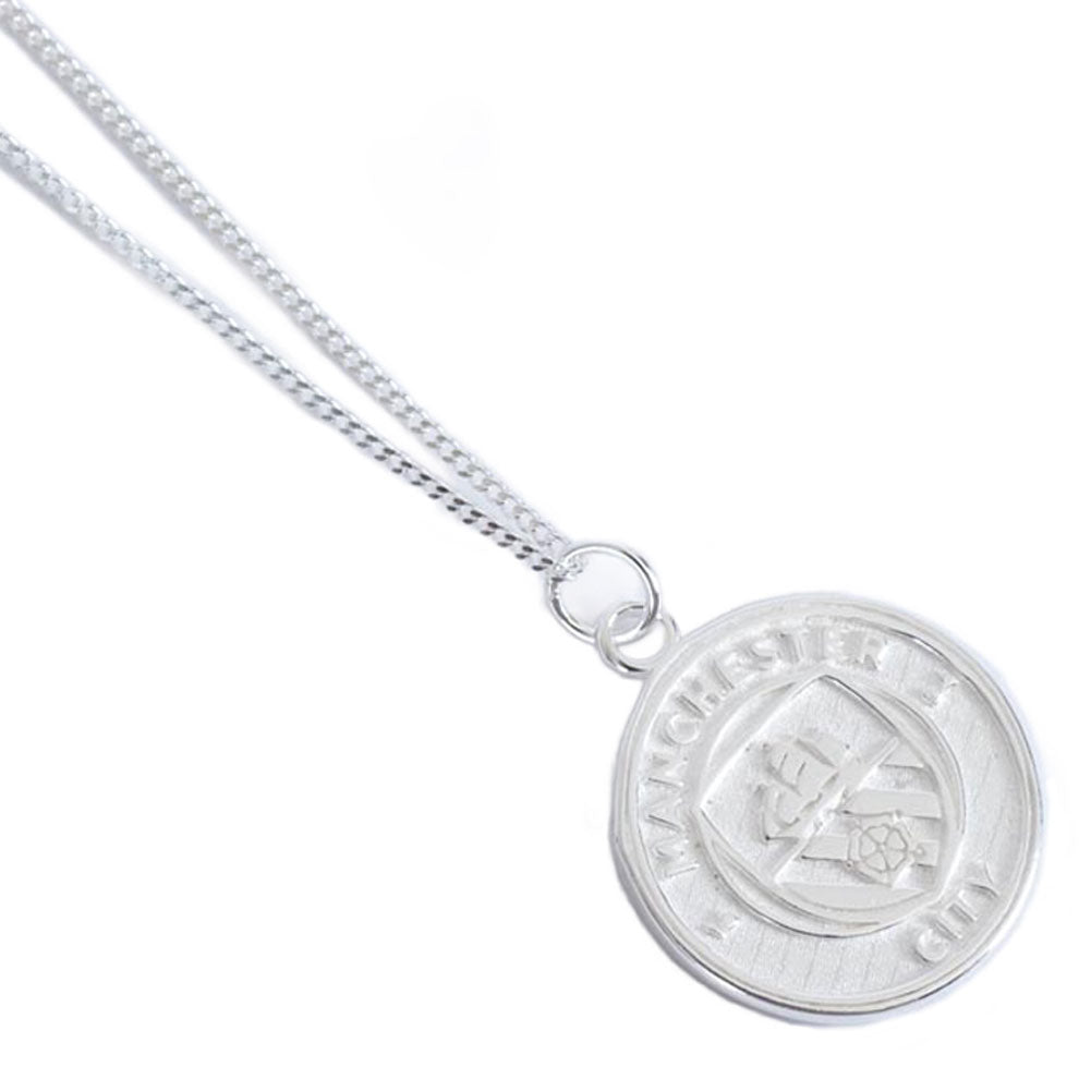 Manchester City FC Sterling Silver Pendant & Chain - Buy Sterling Silver at GiftMasters.co.uk