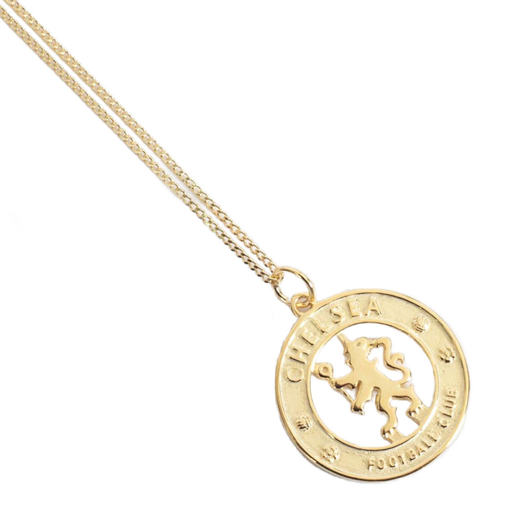 Chelsea FC 18ct Gold Plated on Silver Pendant & Chain - Buy Neckwear at GiftMasters.co.uk