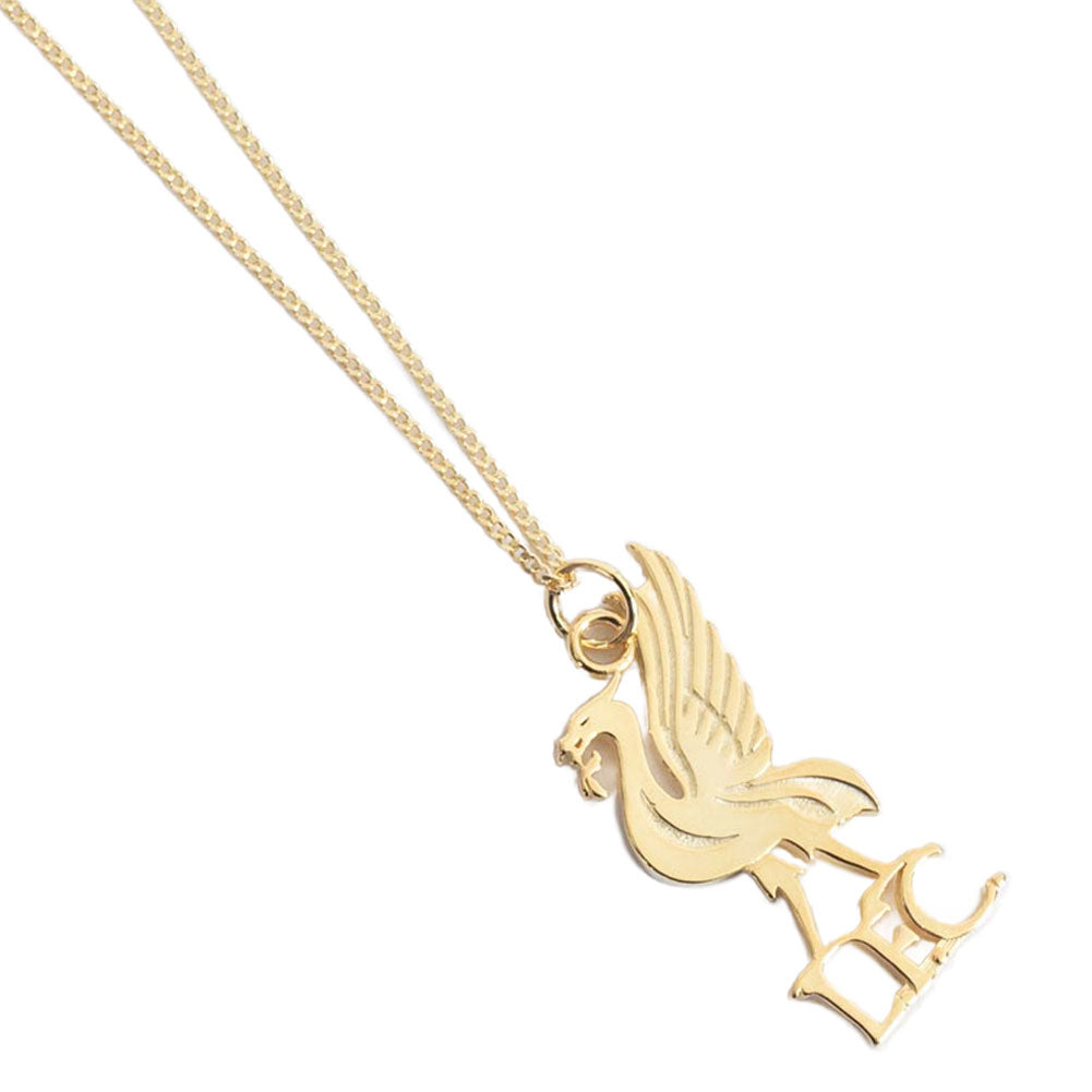 Liverpool FC 18ct Gold Plated on Silver Liverbird Pendant & Chain - Buy Neckwear at GiftMasters.co.uk