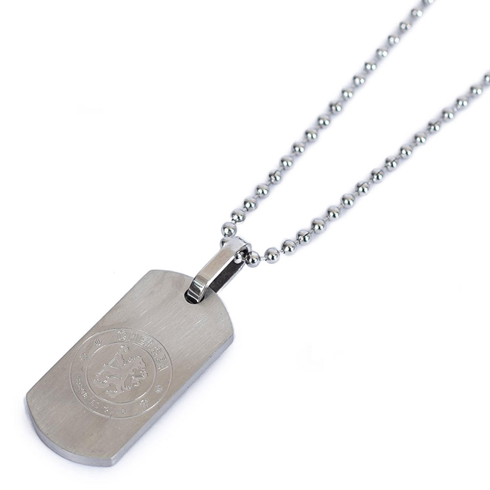 Chelsea FC Matt Finish Dog Tag & Chain - Buy Stainless Steel at GiftMasters.co.uk
