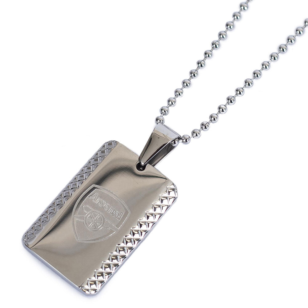Arsenal FC Patterned Dog Tag & Chain - Buy Stainless Steel at GiftMasters.co.uk