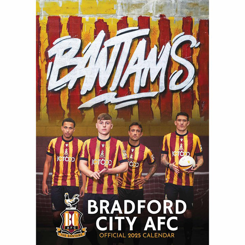 Bradford City FC A3 Calendar 2025 - Buy Calendars & Diaries at GiftMasters.co.uk