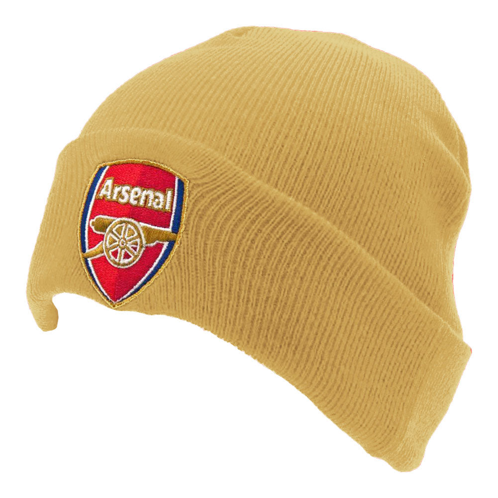 Arsenal FC Gold Cuff Beanie - Buy Knitted Hats at GiftMasters.co.uk