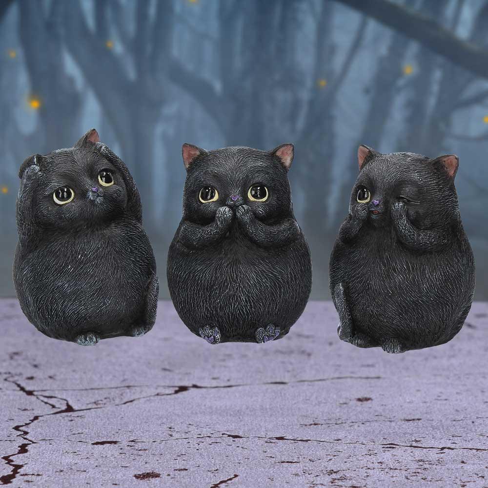Three Wise Fat Cats 8.5cm Ornament - Buy Figurines Small (Under 15cm) at GiftMasters.co.uk