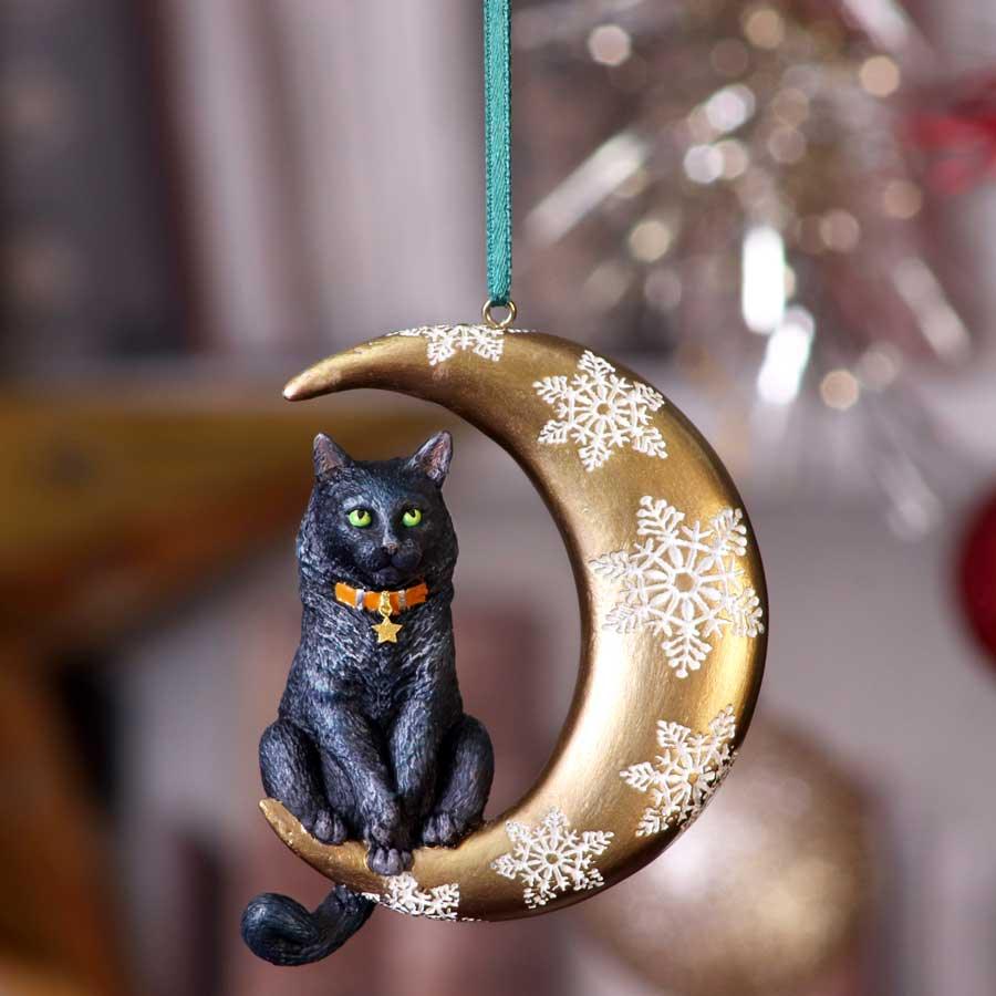 Moon Cat Hanging Ornament (LP) 9cm - Buy Hanging Decorations at GiftMasters.co.uk