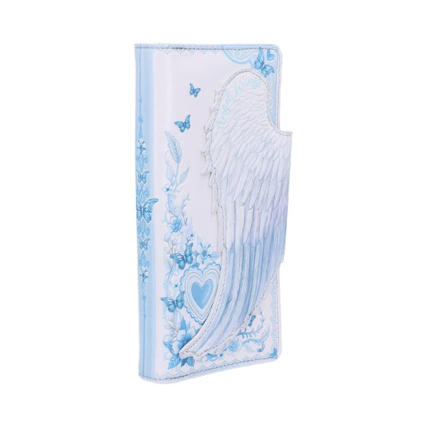 White Angel Wings Embossed Purse 18.5cm - GiftMasters.co.uk
