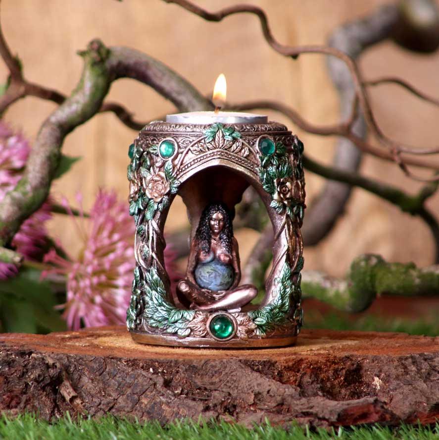 Mother Earth Tea Light 7cm - Buy Candles & Holders at GiftMasters.co.uk