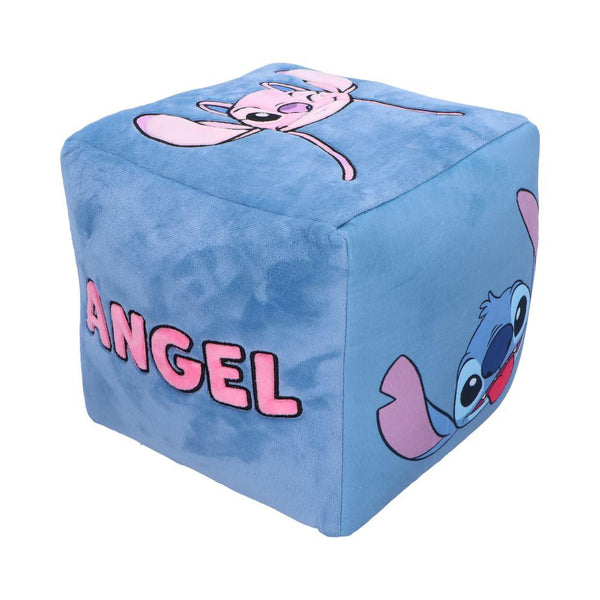 Disney Stitch and Angel Cube Cushion 25cm - GiftMasters.co.uk