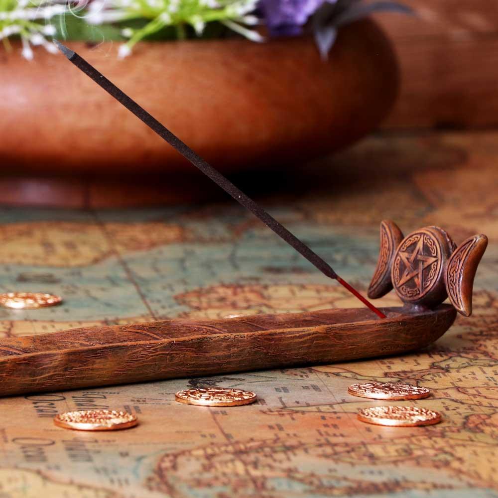 Triple Moon Goddess Incense Holder 23.5cm - Buy Incense Holders at GiftMasters.co.uk