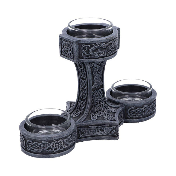 Thor's Hammer Tea Light Holder 18.5cm - GiftMasters.co.uk