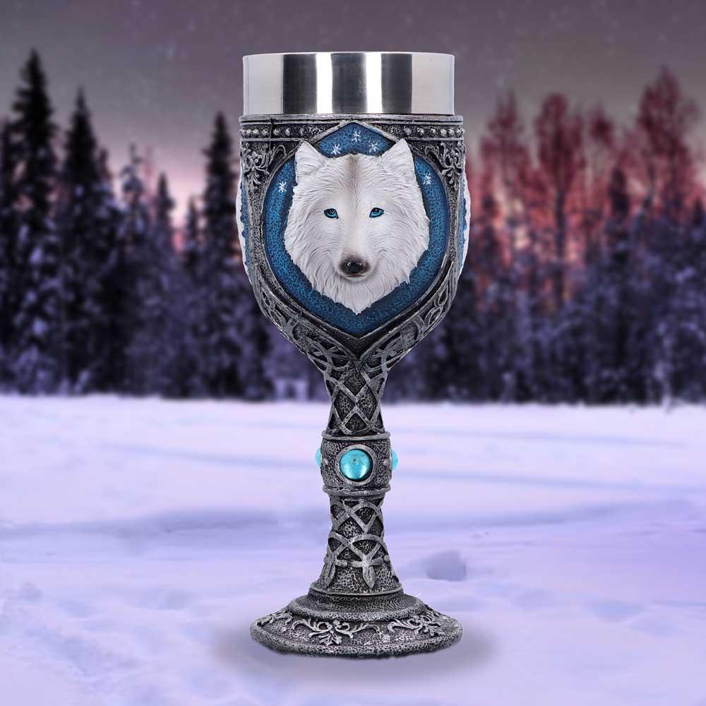 Ghost Wolf Goblet 19.5cm - Buy Goblets & Chalices at GiftMasters.co.uk
