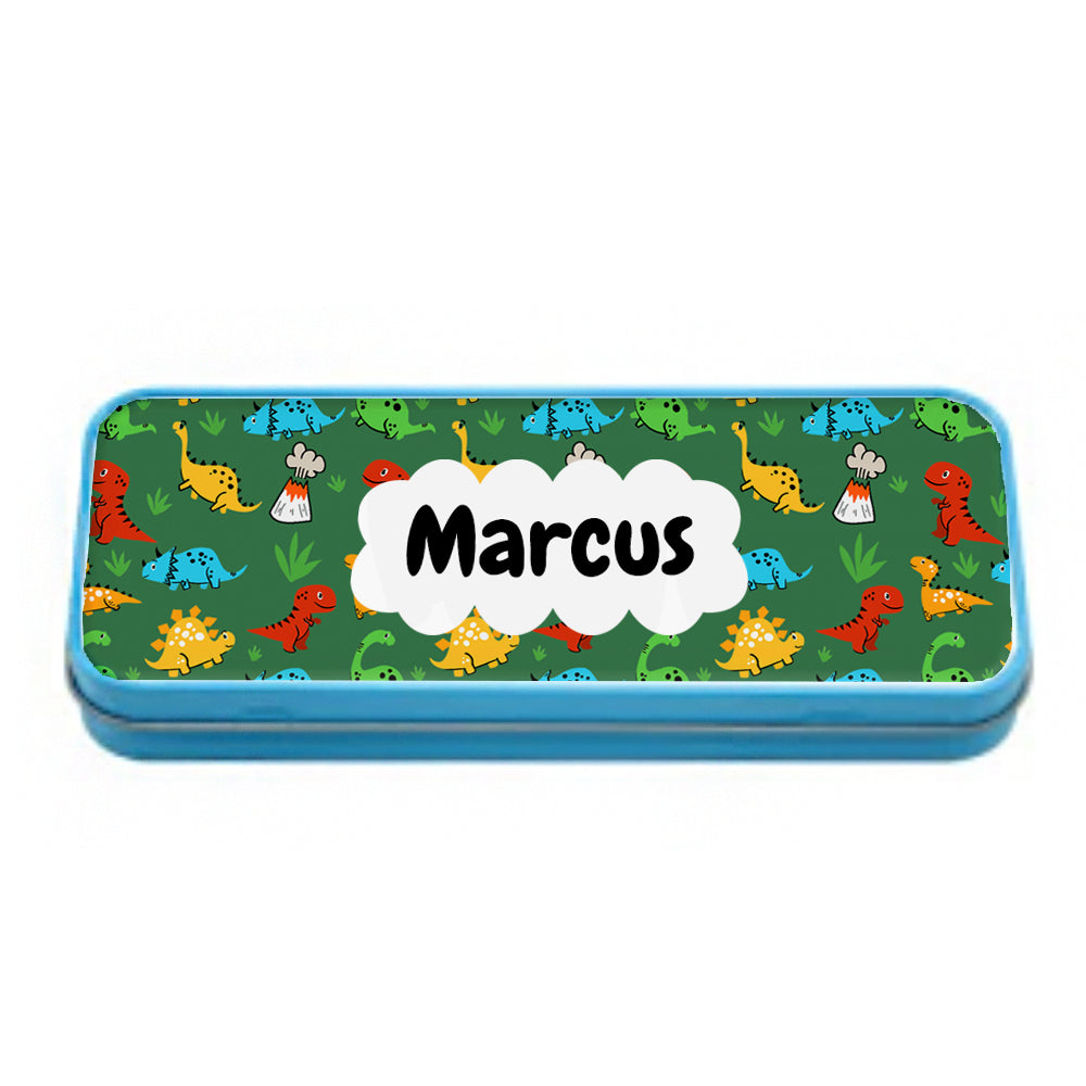 Personalised Blue Tin Pencil Case - Buy Metal Stationary Tins at GiftMasters.co.uk