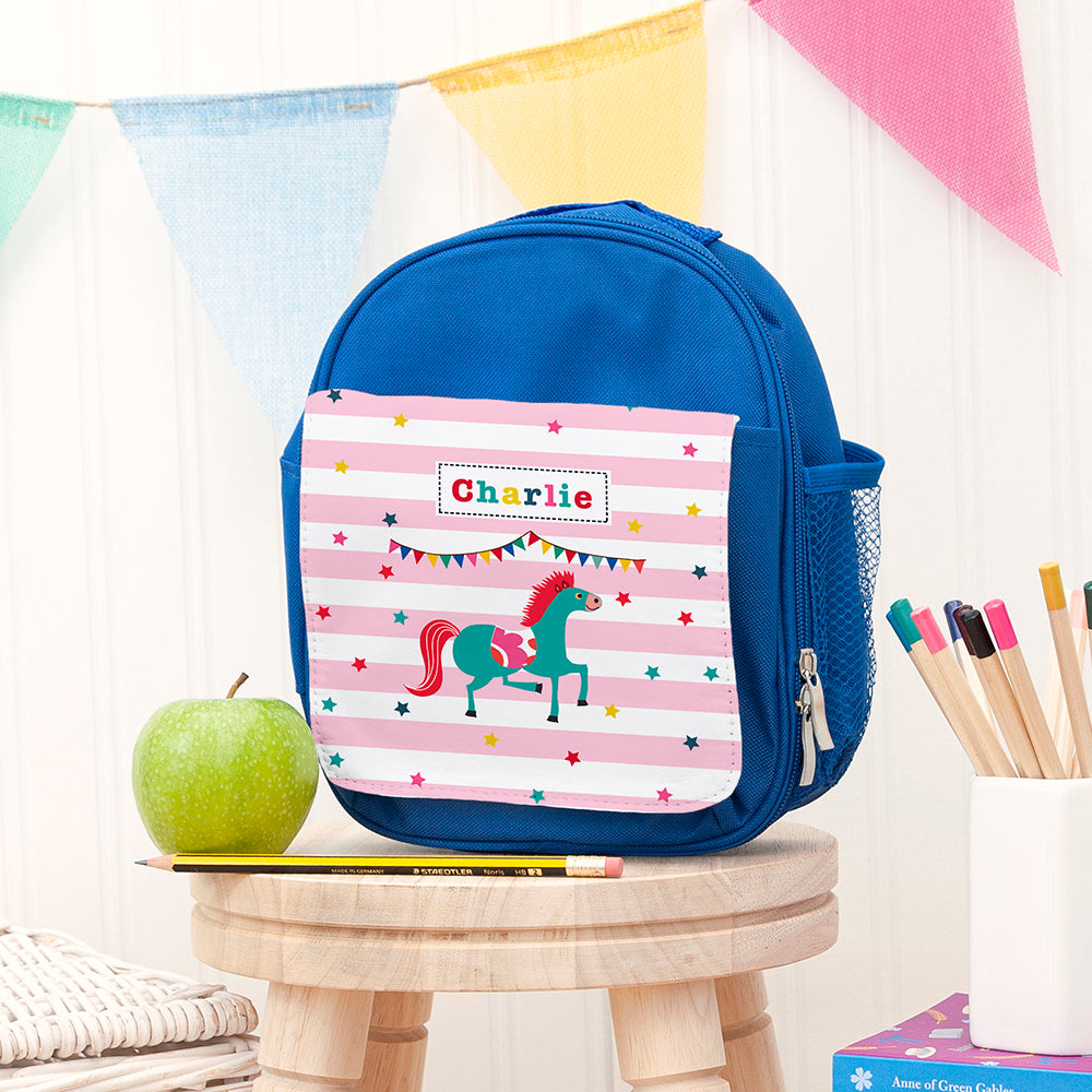 Personalised Circus Themed Blue Lunch Bag - Buy Textile Bags at GiftMasters.co.uk