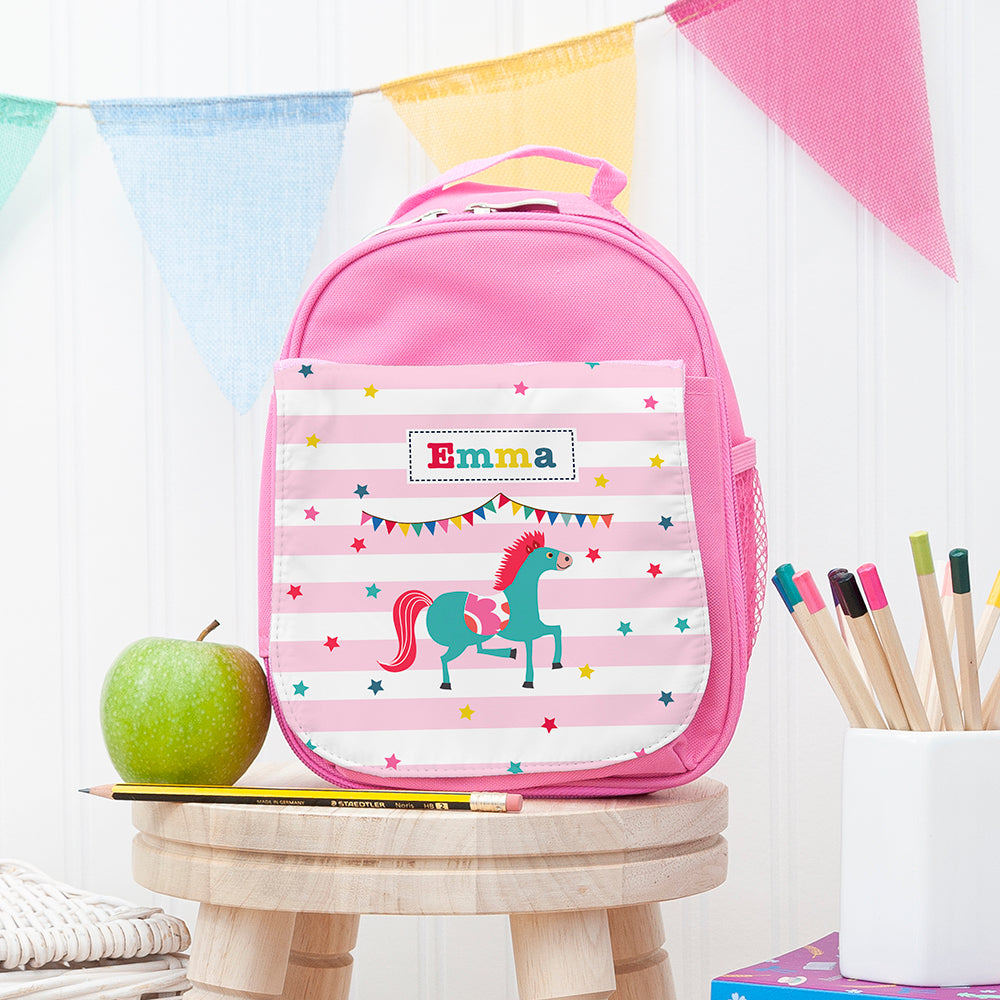 Personalised Circus Themed Pink Lunch Bag - Buy Textile Bags at GiftMasters.co.uk