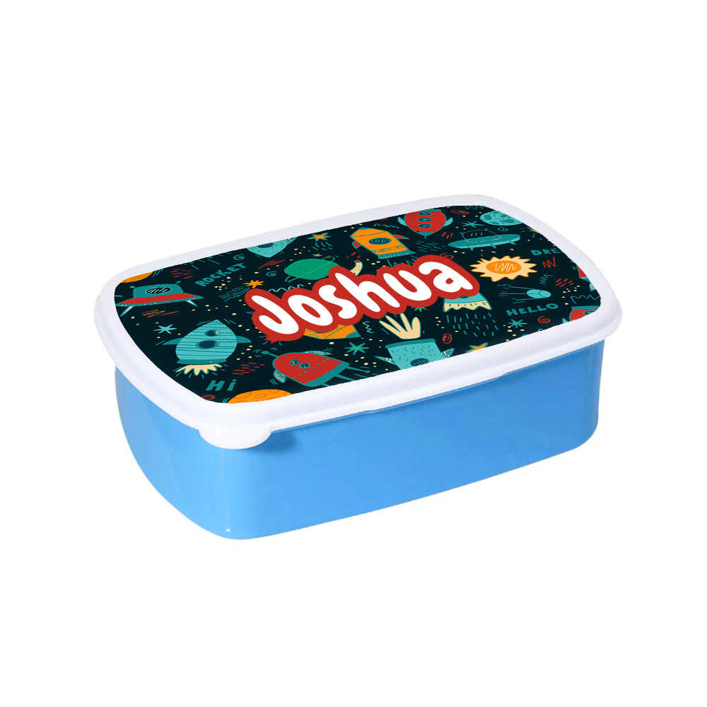 Personalised Kids Blue Lunch Box - Buy Plastic Lunch Boxes at GiftMasters.co.uk