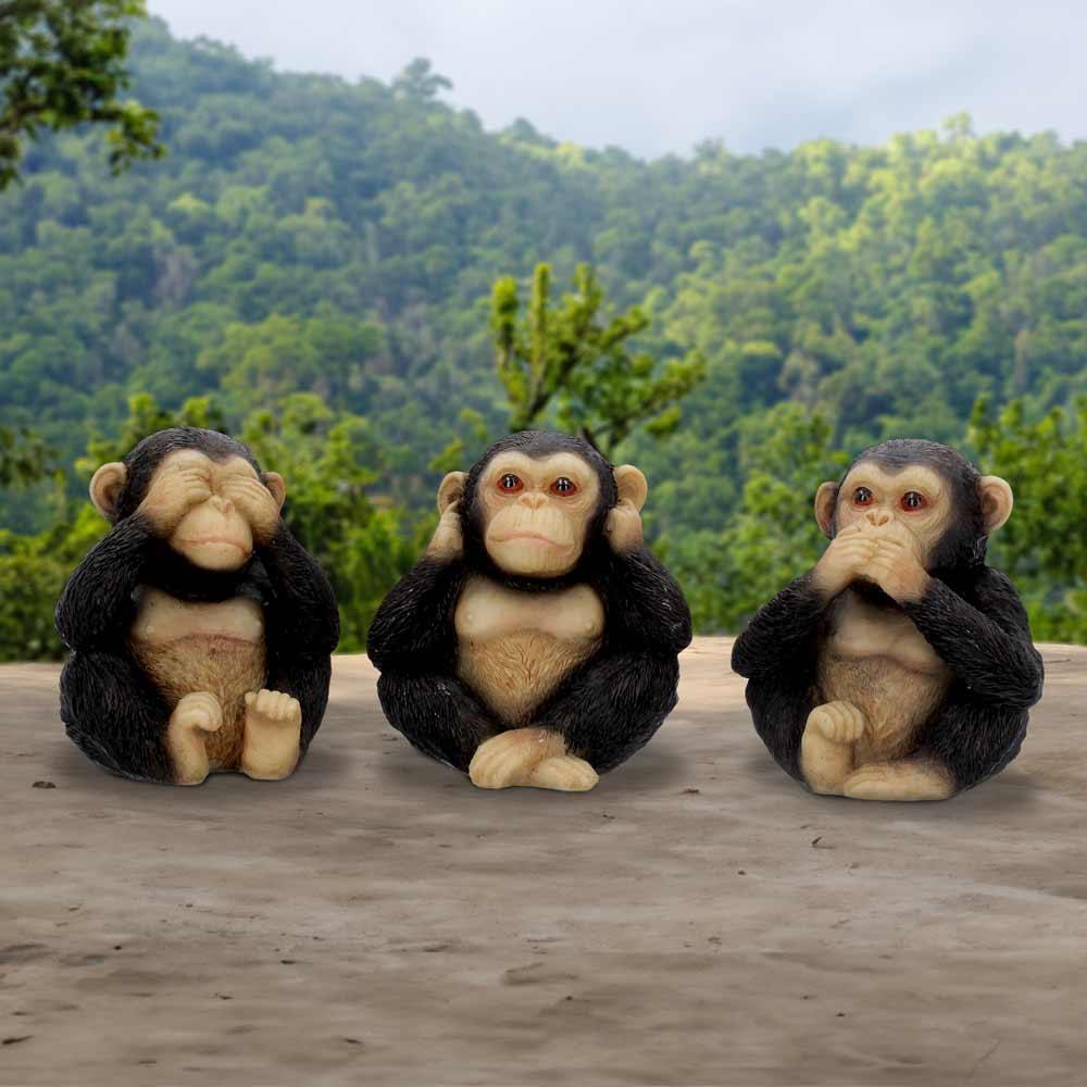 Three Wise Chimps 8cm Ornament - Buy Figurines Small (Under 15cm) at GiftMasters.co.uk