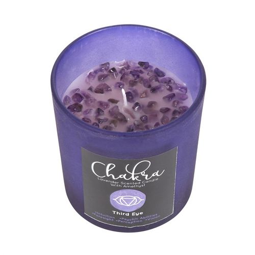 Third Eye Chakra Lavender Crystal Chip Candle - Buy  at GiftMasters.co.uk
