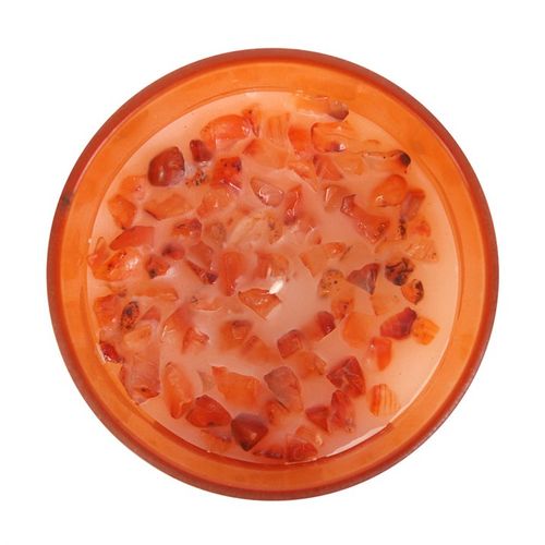 Sacral Chakra Orange Crystal Chip Candle - GiftMasters.co.uk