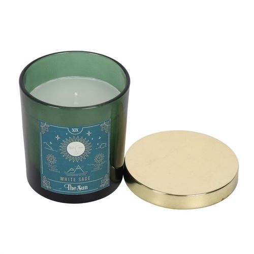 The Sun White Sage Tarot Candle - GiftMasters.co.uk