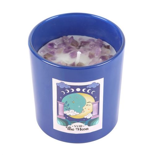 The Moon Amethyst Crystal Chip Candle - GiftMasters.co.uk