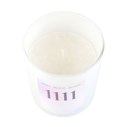1111 Angel Number Crystal Chip Candle - GiftMasters.co.uk