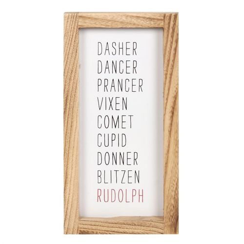 Reindeer Names Wooden Sign - Buy  at GiftMasters.co.uk
