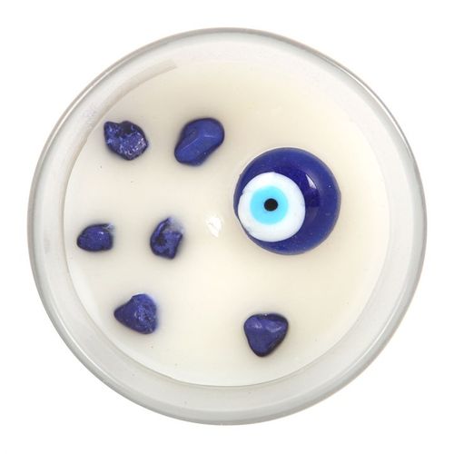 All Seeing Eye White Sage Crystal Chip Protection Candle - GiftMasters.co.uk